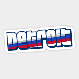 Retro Detroit Word Art with Stripes Sticker